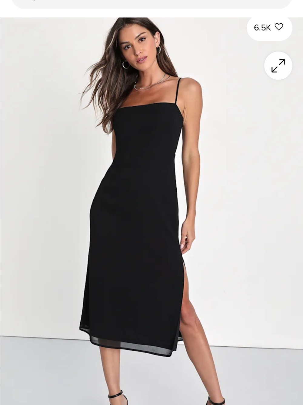 NWT Lulus Sweetest Invite Black Sleeveless Midi Dress with Spaghetti Straps L